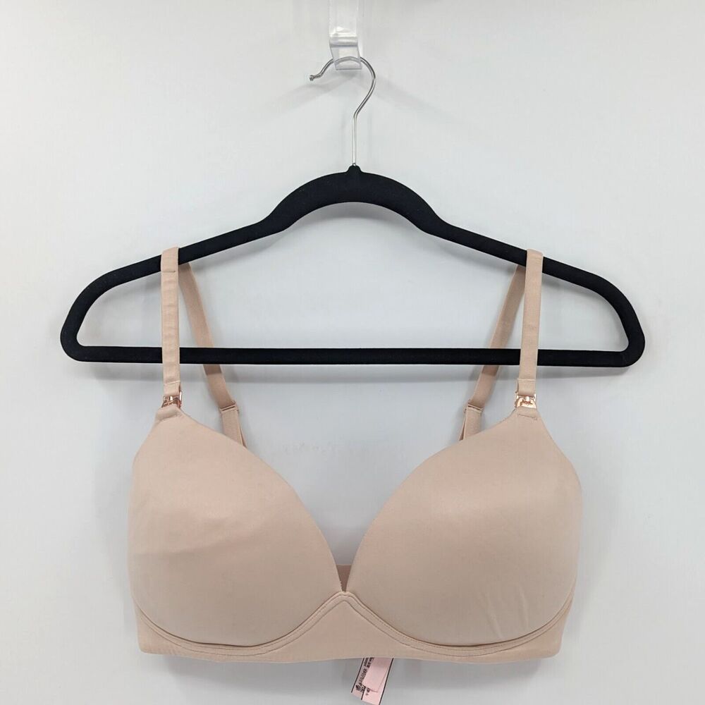 Victoria's Secret Bra 34DDD Beige No Wire Nursing Breastfeeding Maternity-READ